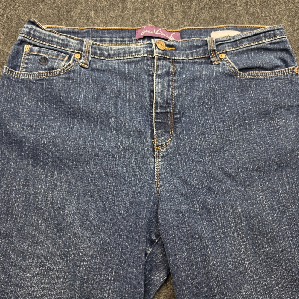 Gloria Vanderbilt Amanda Jeans Women 14 Short Blue High Rise Straight Leg